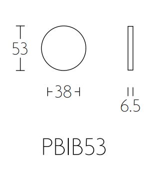 Blind Plaatje INC PBIB53 PVD Mat Zwart