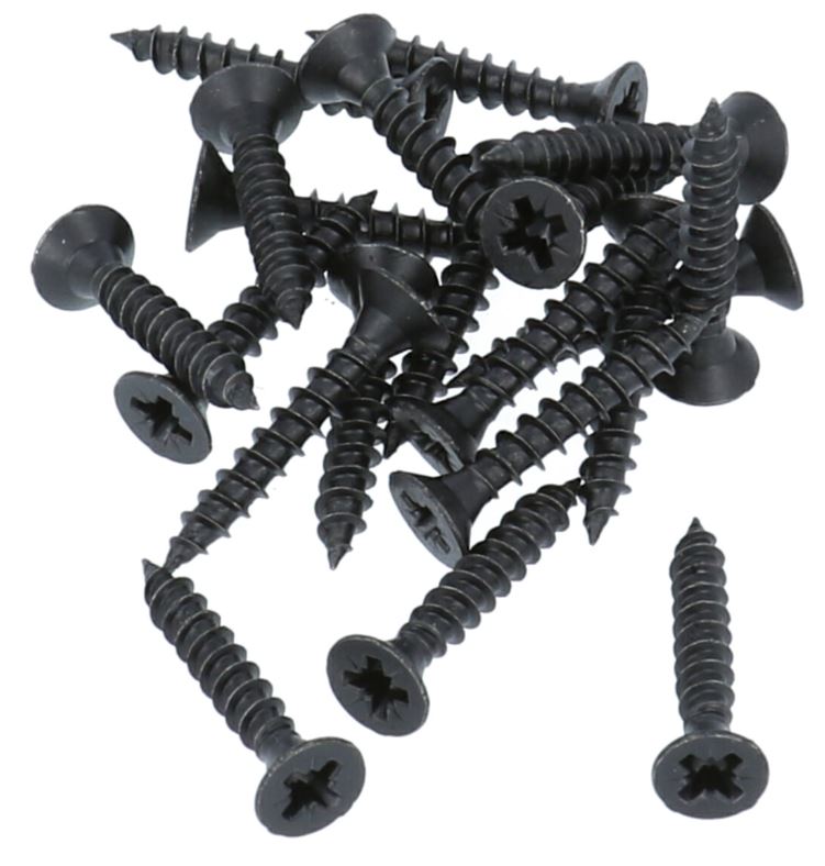 20 stuks Zwarte Schroeven Pozy Drive 4.0 x 25 mm