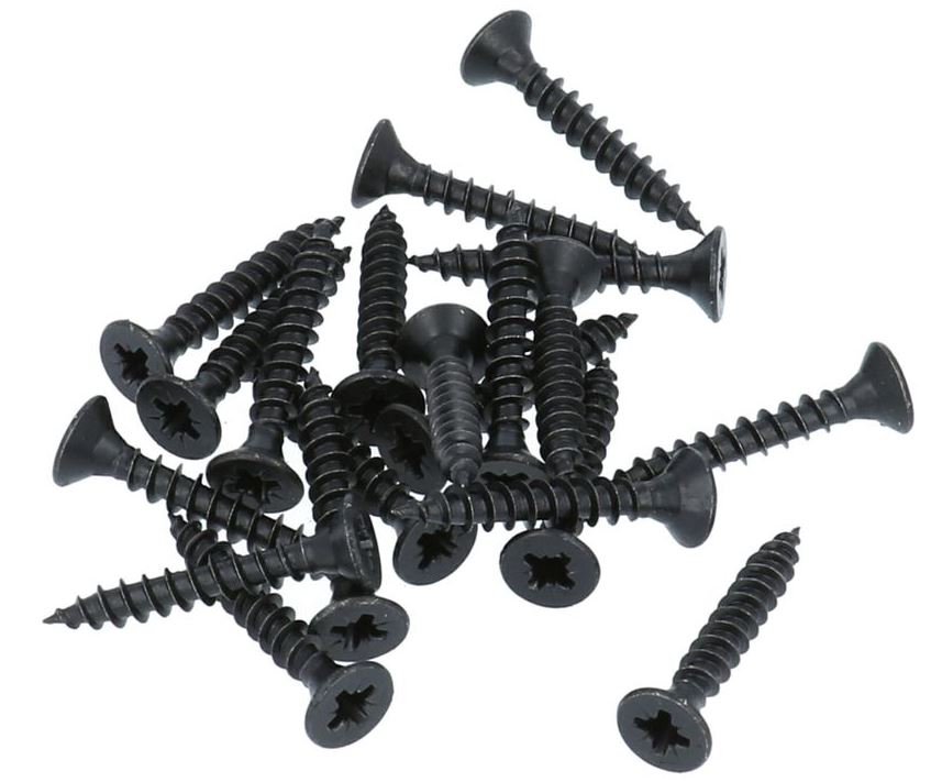 20 stuks Zwarte Schroeven Pozy Drive 4.5 x 30 mm