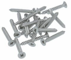 20 stuks Houtschroeven pozidrive 3.7X30 mm RVS