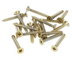 20 stuks Houtschroeven pozidrive 3.7X30 mm PVD Goud