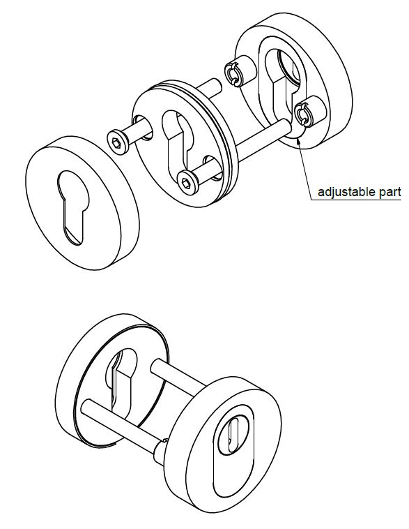SKG3 Veiligheid-Rozet Met Kerntrekbeveiliging BASICS LBVEIL-KT Messing Ongelakt