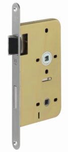 P+E Vrij- en bezetslot WC72 DIN links met rvs geborstelde voorplaat 235x20mm