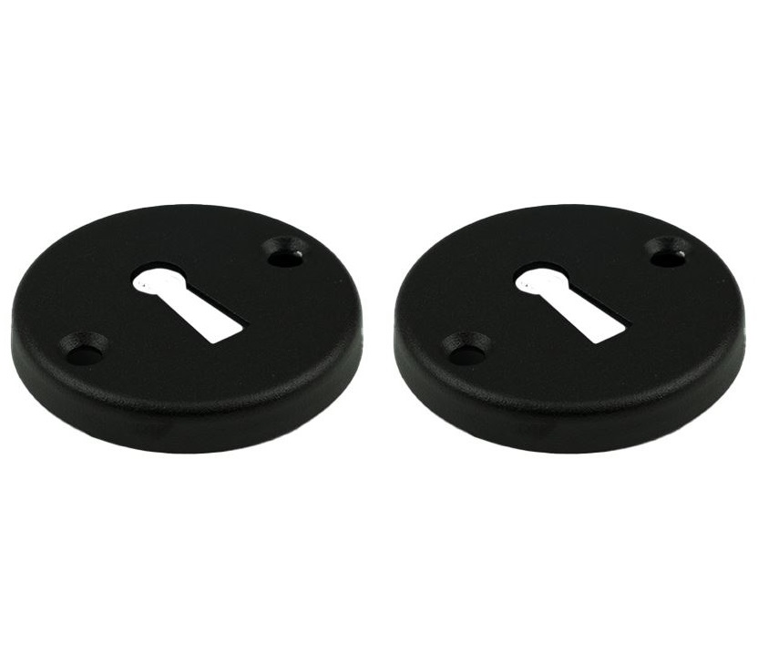 2 Sleutelplaatjes Ami Rond Aluminium Zwart