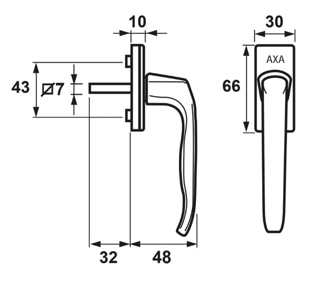 AXA Draaikiepgarnituur Aluminium F1
