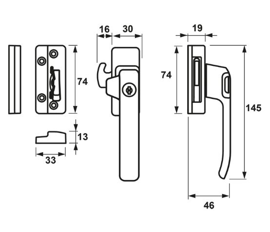 AXA Raamsluiting SKG* Rechts 3329 aluminium F1