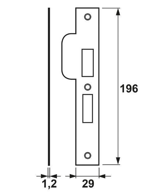 AXA Sluitplaat veiligheidsdeurslot 7420 PC55 DIN rechts