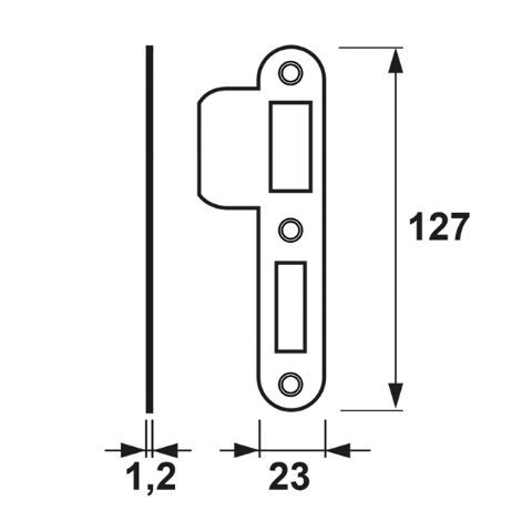 AXA Sluitplaat veiligheidsdeurslot 7415 PC55 DIN rechts