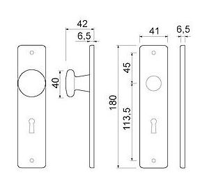 Ami Kortschild Met vaste knop SL56 Aluminium F1