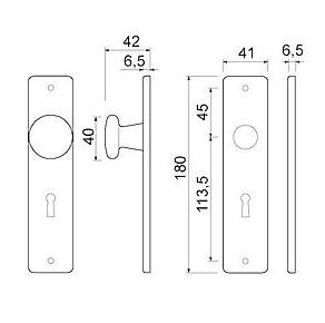 Ami Kortschild Met vaste knop PC55 Aluminium F1