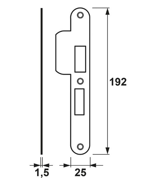 AXA Sluitplaat veiligheidsdeurslot 7425 PC55 DIN rechts