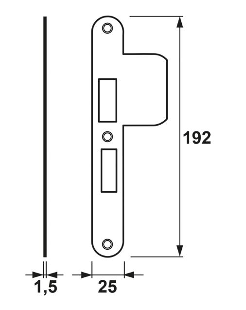 AXA Sluitplaat verlengde lip veiligheidsdeurslot 7425 PC55 DIN links