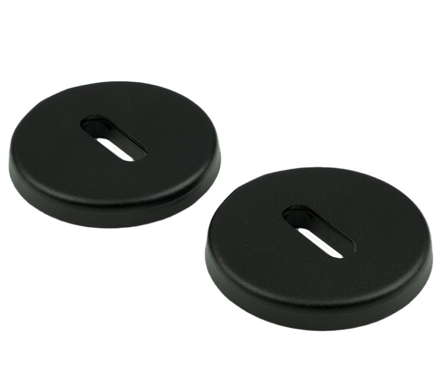 2 Ami Verdekte Klik Sleutelplaatjes Rond Aluminium Zwart