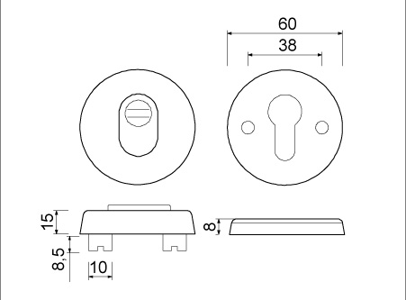AMI Veiligheidsrozet Rond met kerntrekbeveiliging SKG***® Aluminium F1