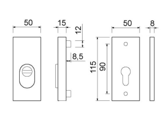 AMI Veiligheidsrozet Recht met kerntrekbeveiliging SKG***® Aluminium F1