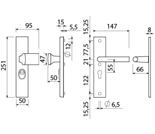 AMI Veiligheidsgarnituur VARO met kerntrekbeveiliging PC55 SKG*** Zwart