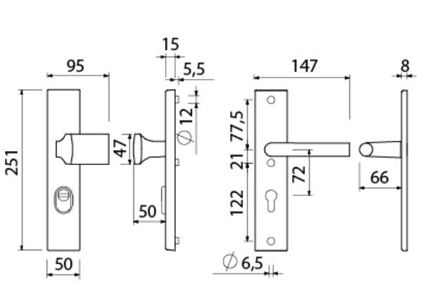 AMI Veiligheidsgarnituur VARO met kerntrekbeveiliging PC72 SKG*** Zwart
