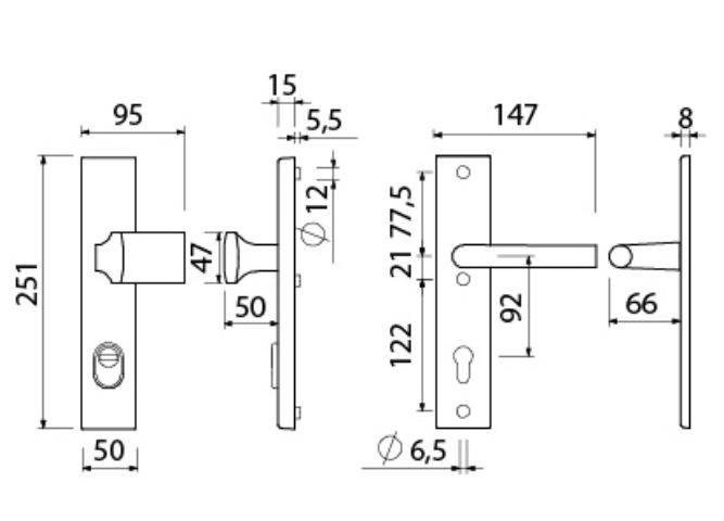 AMI Veiligheidsgarnituur VARO met kerntrekbeveiliging PC92 SKG*** Zwart