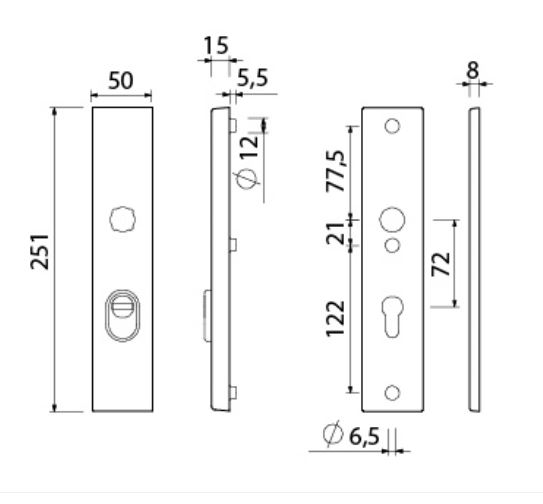 AMI Veiligheidslangschilden met kerntrekbeveiliging PC72 SKG*** Zwart