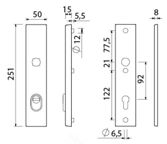 AMI Veiligheidslangschilden Ovaal met kerntrekbeveiliging PC92 SKG*** Aluminium F1