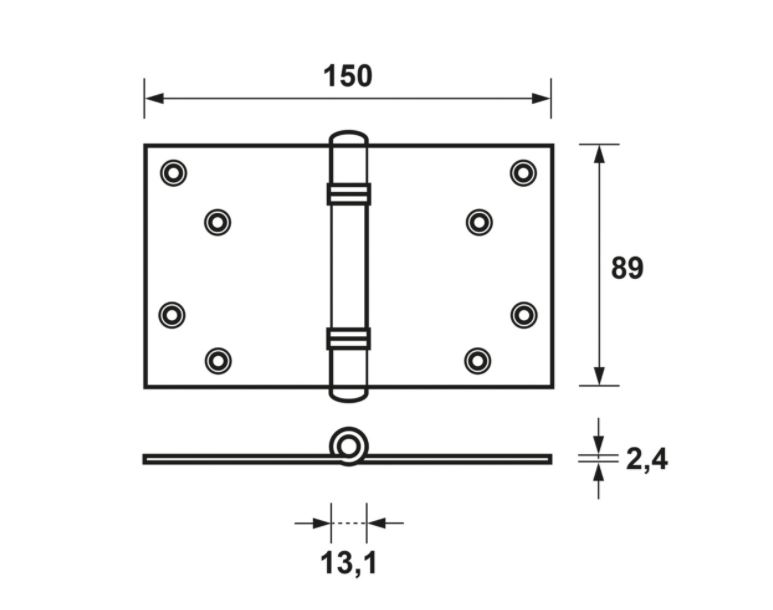 AXA Kantelaafscharnier Verzinkt 89x150 mm