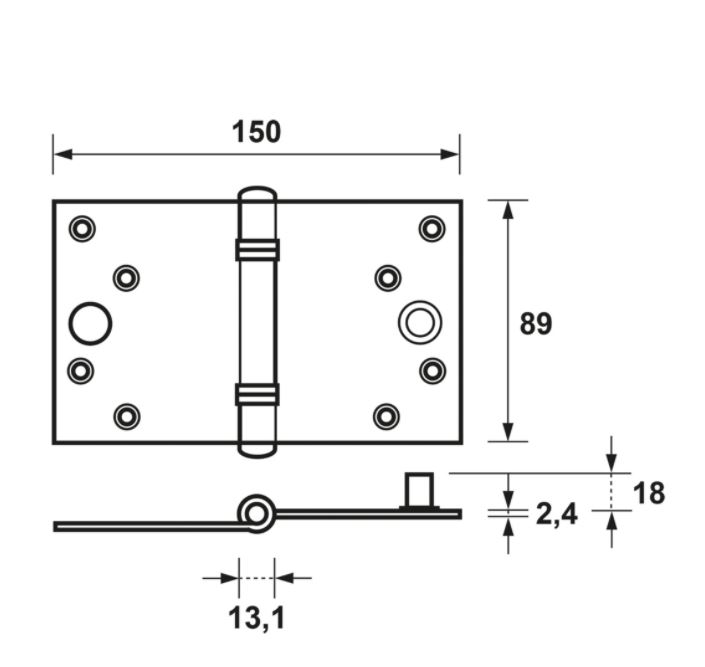 AXA Kantelaafscharnier SKG3 Verzinkt 89x150 mm