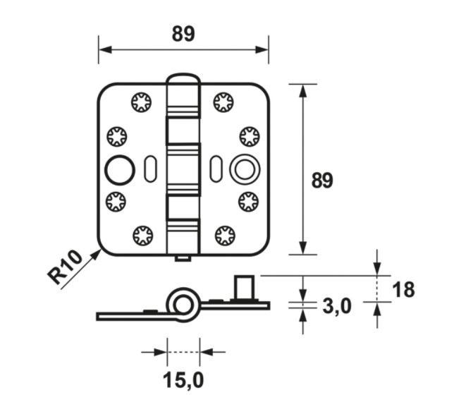 AXA Smart Easyfix Veiligheidsscharnier SKG*** RVS