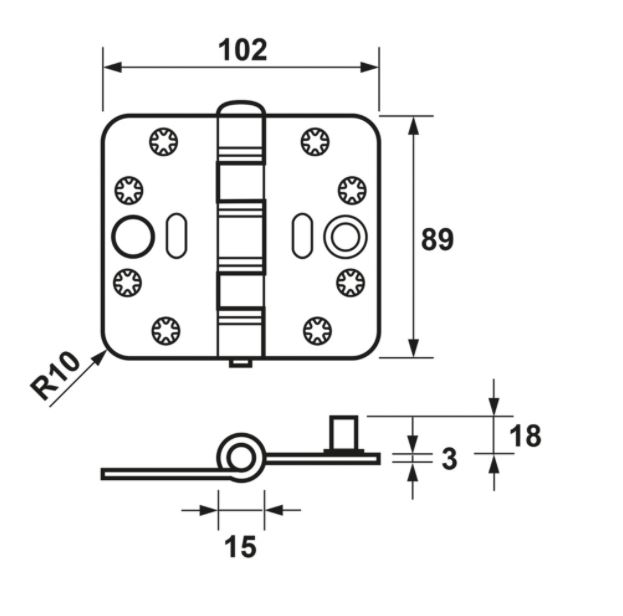 AXA Smart Easyfix Veiligheidsscharnier 89X102 SKG***