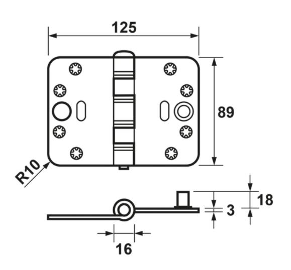 AXA Smart Easyfix Veiligheidsscharnier 89X125 SKG***