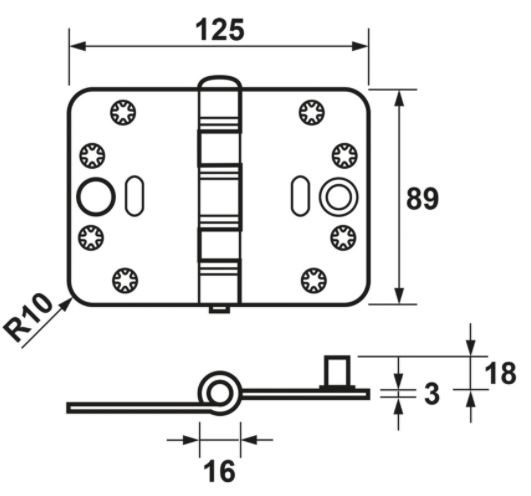 AXA Smart Easyfix Veiligheidsscharnier 89X125 SKG*** Zwart