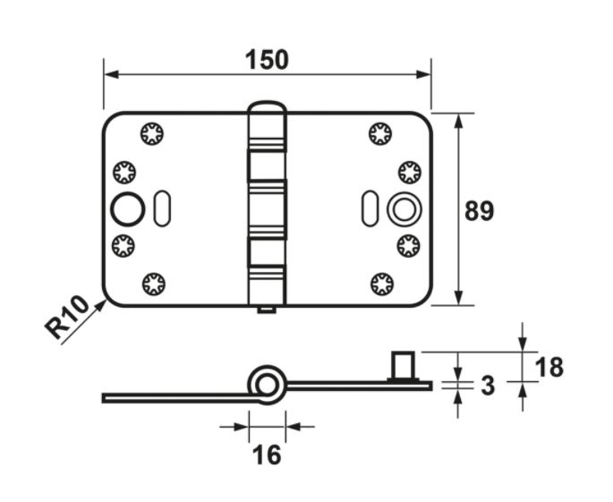 AXA Smart Easyfix Veiligheidsscharnier 89X150 SKG***