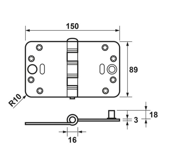 AXA Smart Easyfix Veiligheidsscharnier 89X150 SKG*** Zwart