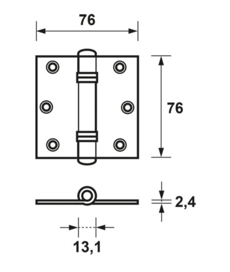 AXA Scharnier Venelite 76x76 mm