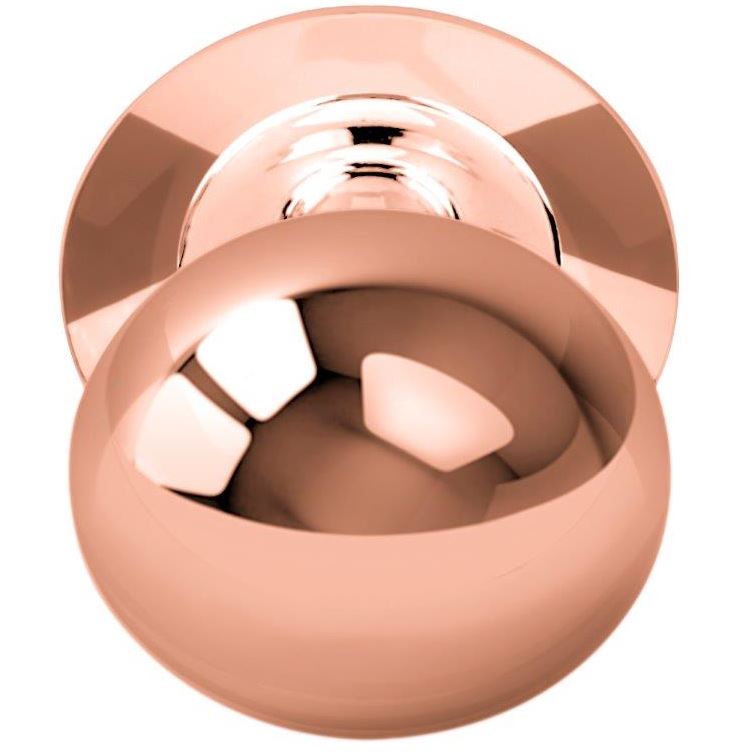 Voordeurknop BASIC LB80V Vast met Rozet PVD gepolijst koper