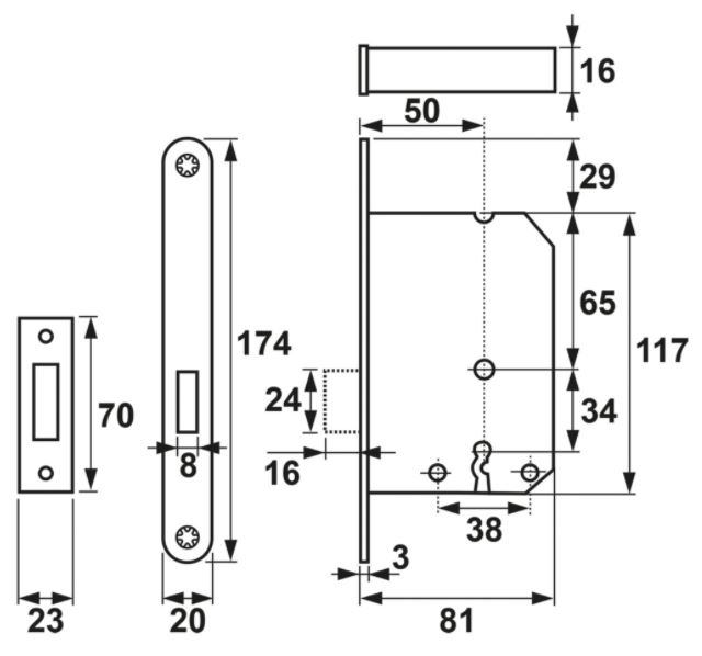 AXA Kastslot met Witte Voorplaat