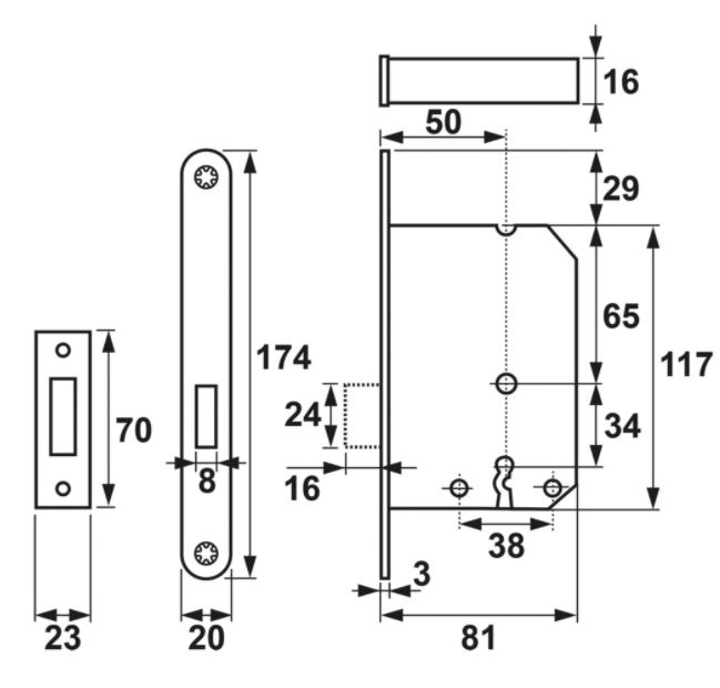 AXA Kastslot met RVS Voorplaat