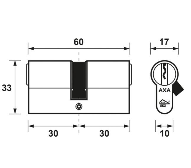 AXA Veiligheidscilinder Security 30/30 SKG2