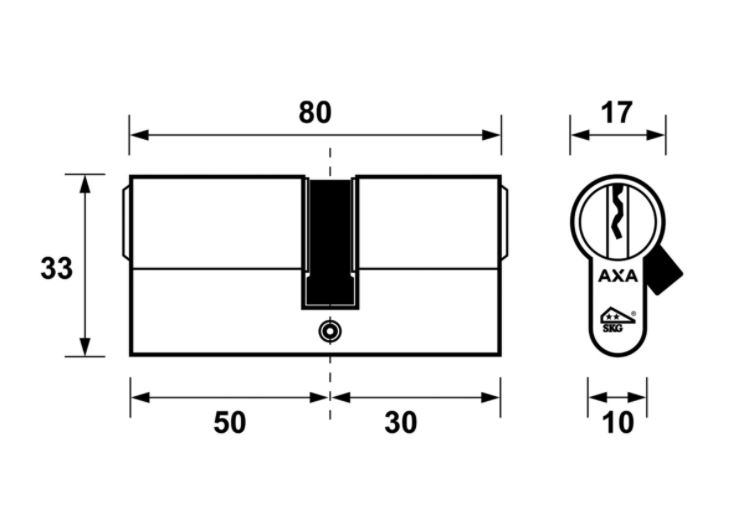AXA Veiligheidscilinder Security 30/50 SKG**