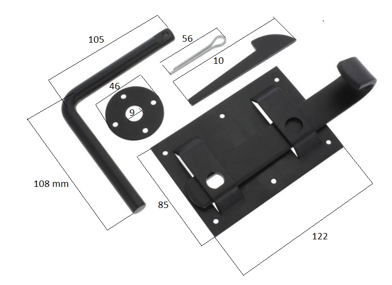 Boerenklinkstel zwart - Afbeelding 2