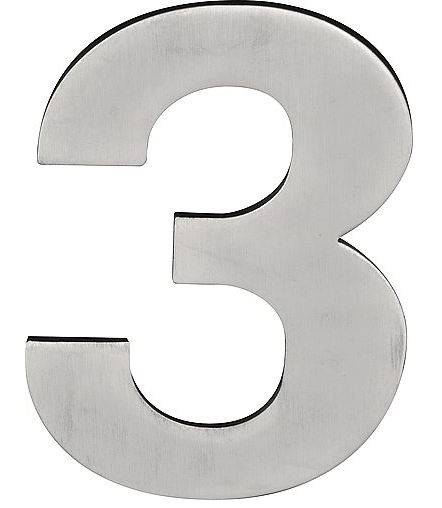 BASICS Huisnummer LBHN100-3 PVD Mat RVS