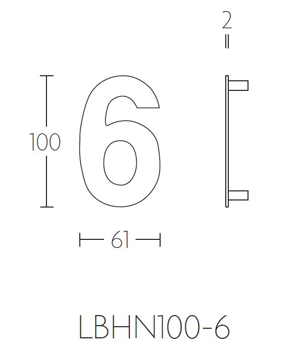 BASICS Huisnummer LBHN100-9 PVD Mat RVS