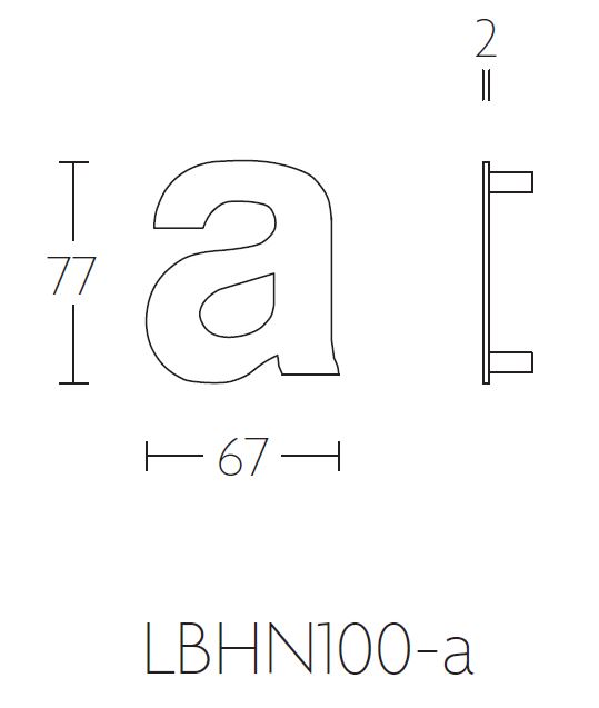 BASICS Huisnummer LBHN100-A PVD Mat RVS