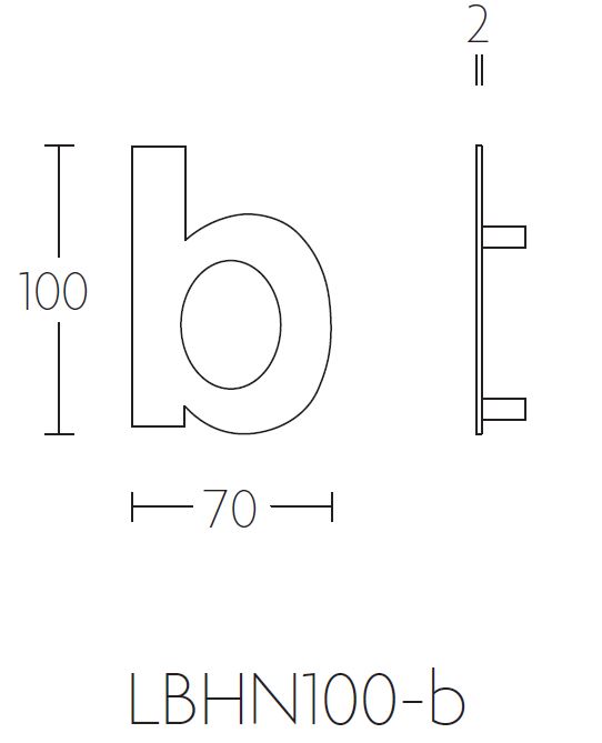 BASICS Huisnummer LBHN100-B PVD Mat RVS