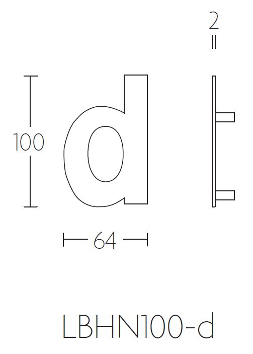 BASICS Huisnummer LBHN100-D PVD Mat RVS
