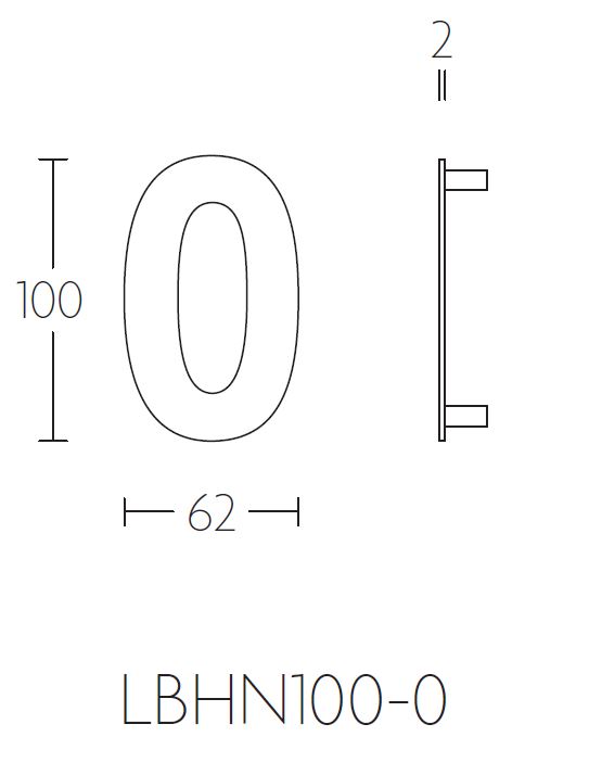 BASICS Huisnummer LBHN100-0 Mat Zwart