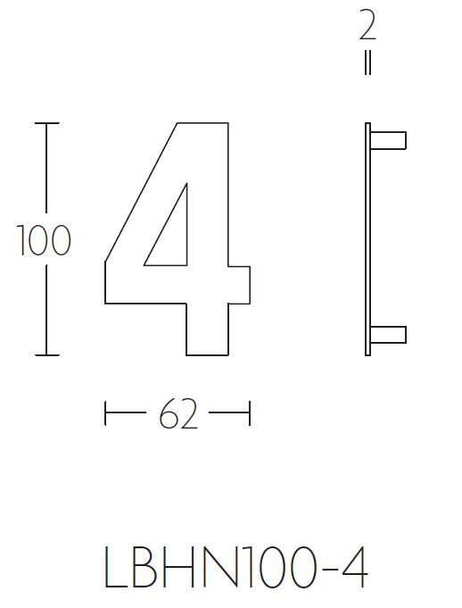 BASICS Huisnummer LBHN100-4 Mat Zwart