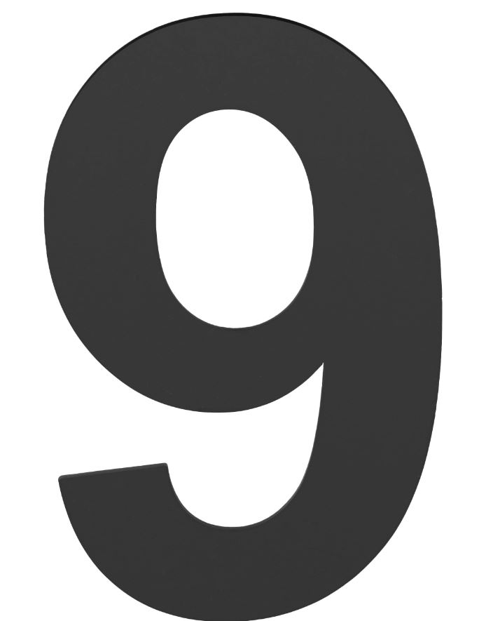 BASICS Huisnummer LBHN100-9 Mat Zwart