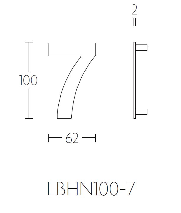 BASICS Huisnummer LBHN100-7 Mat Zwart
