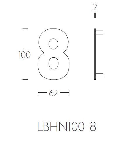 BASICS Huisnummer LBHN100-8 Mat Zwart