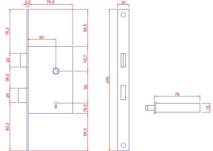 Cabana Roble magneet dag & nacht slot zwarte voorplaat